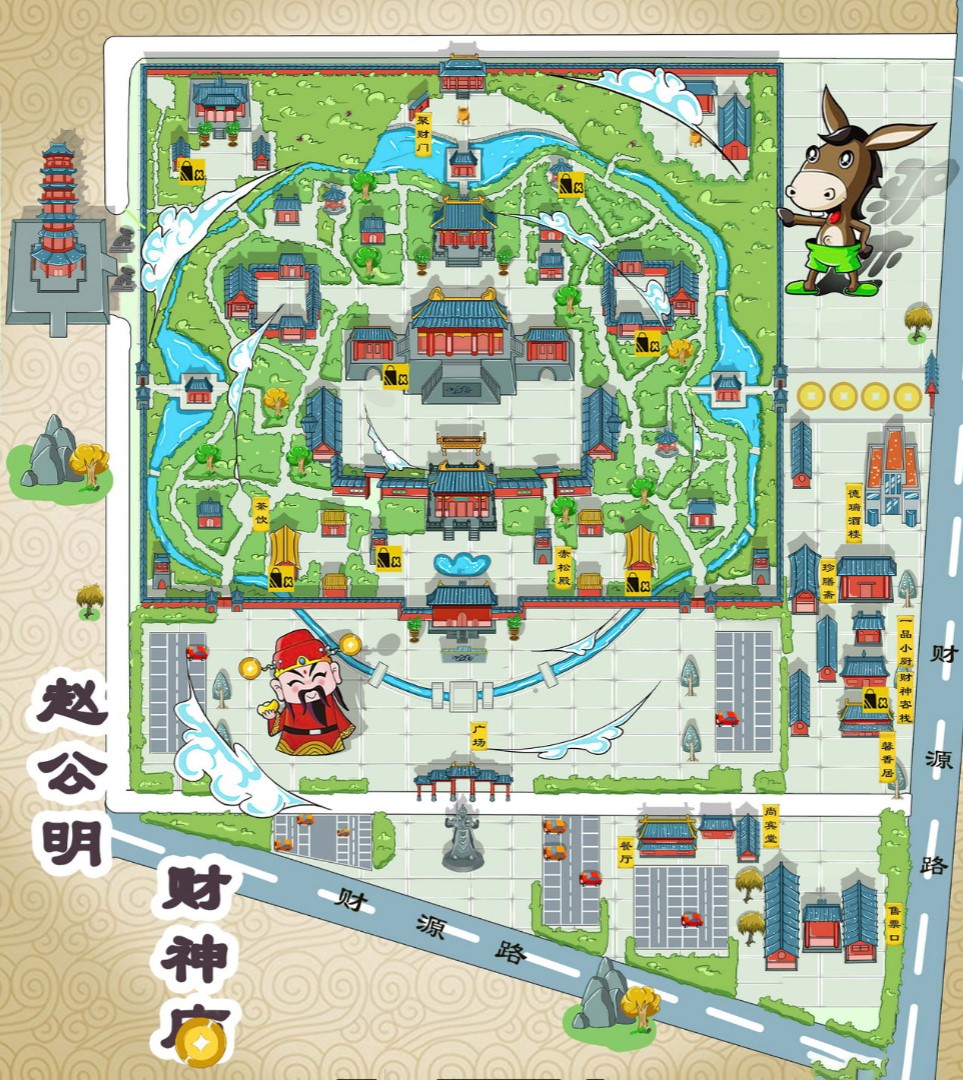 江阳寺庙类手绘地图